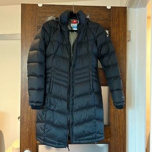 Columbia long coat with detachable hood - black, size XS